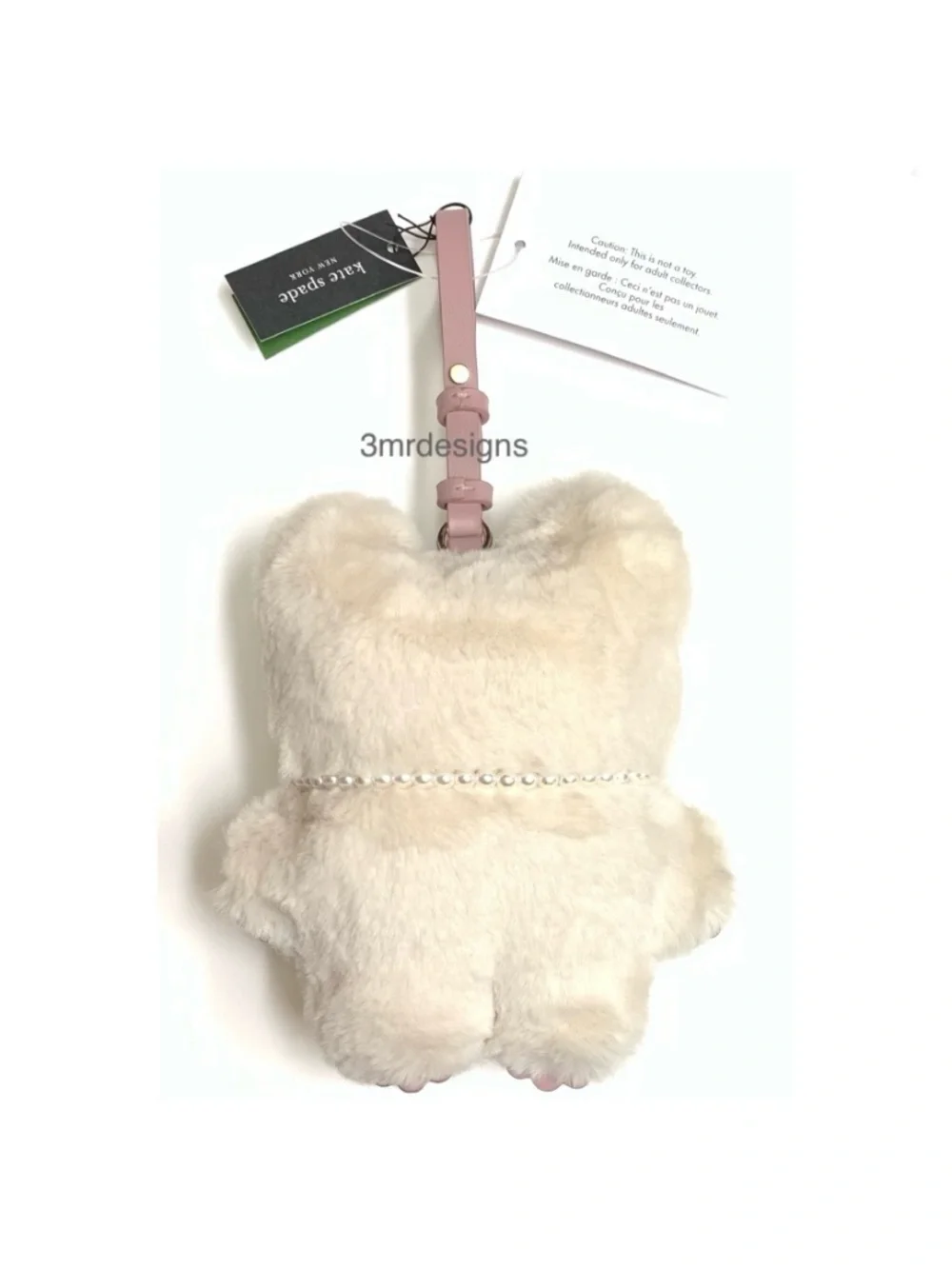NWT Kate Spade ♠️ MONSTER CLOVER CAT Faux Fur /Smooth Leather Keychain/Bag Charm